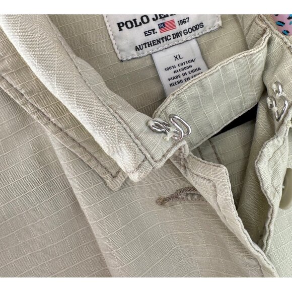 Ralph Lauren Polo Jeans Co. Beige Ripstop Button-Up Utility Jacket - Picture 14 of 15